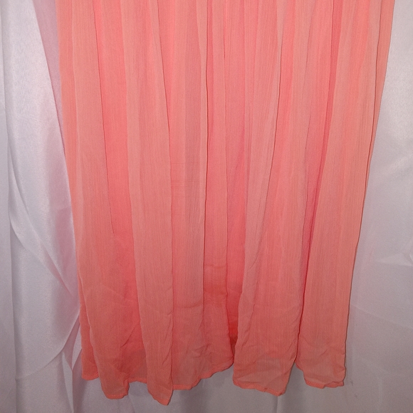 Torrid Peach Coral Chiffon Dress Knee Length Womens Size 1X - Picture 3 of 13